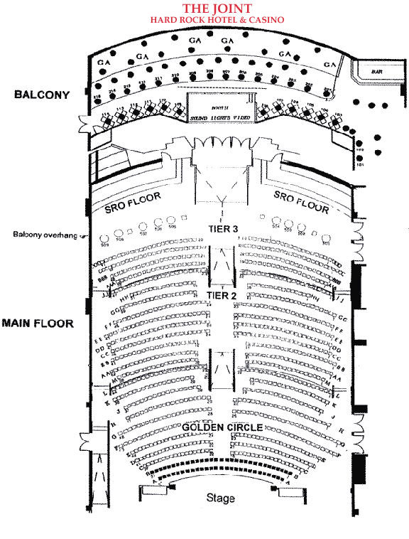 The Joint at the Hard Rock Seating Chart